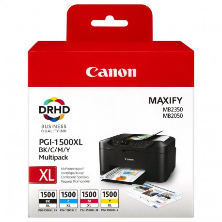 "Canon Tinte PGI-1500XL 9182B004 4er Multipack (BKMCY) bis zu 1.020 Seiten gemäß ISO/IEC 24711"