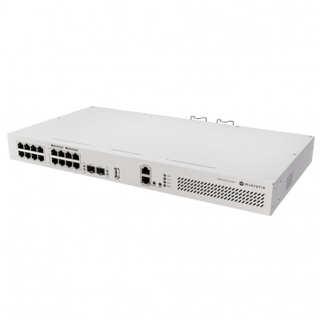 MikroTik pilveruuter-lüliti CRS418-8P-8G-2S+RM 17x Gigabit PoE (8x PoE af/at) 2x 10G SFP+ raki paiga