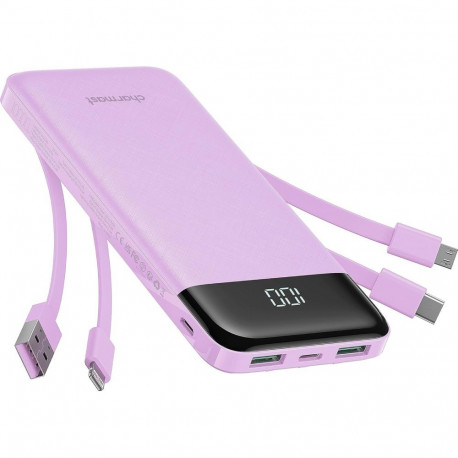 Powerbank 5V 3A 10000 mAh with built-in cables USB A / USB C / Lightning / Micro USB Charmast W1148 