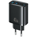 laadija T70 40W 2xUSB-A 2xUSB-C, must