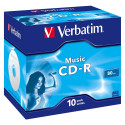 Verbatim CD-R 80/700MB 1x10 audio live it plastkarp, värviline
