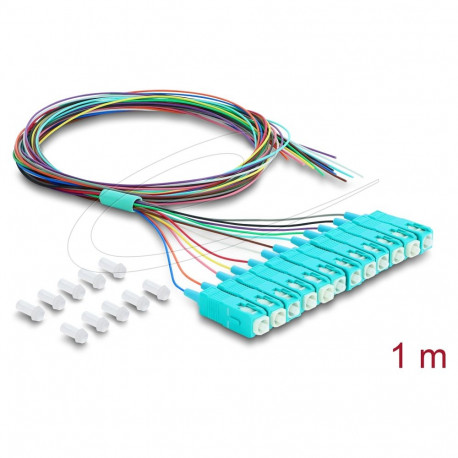 "DELOCK LWL Kabel 12x SC-UPC Simpl St > 12x off. Kabelende 1m"