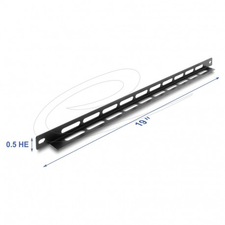 "DELOCK 19"" 0,5HE Panel L-Form 22mm mit Kabelbinderbef. Blck"
