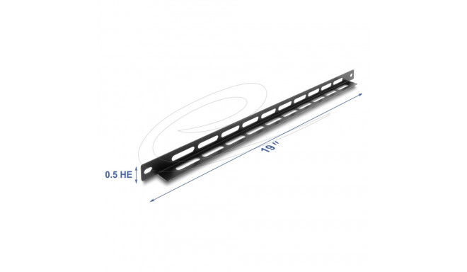 19" 0,5 HE paneel L-kujuline 22mm kaabliköidikinnitusega, must