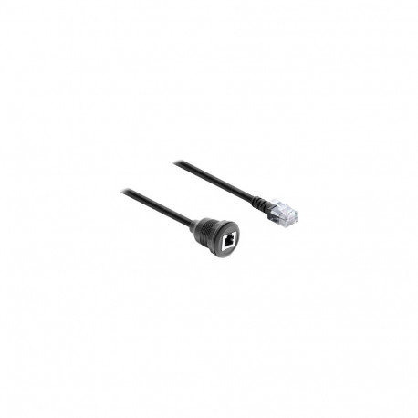 "Kabel RJ12 Stecker zu RJ12 Buchse zum Einbau 50 cm schwarz"