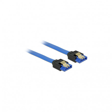 "DELOCK Kabel SATA 6 Gb/s Buchse gerade > SATA Buchse gerade 50cm blau mit Goldclips"