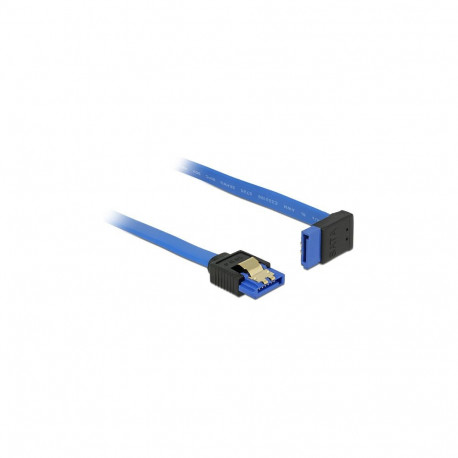 "DELOCK Kabel SATA 6 Gb/s Buchse gerade > SATA Buchse oben gewinkelt 20cm blau mit Goldclips"