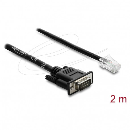 "Delock Seriell RS-232/422/485 Adapterkabel Sub-D 9 Stecker zu RJ45 Stecker 2 m"