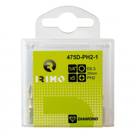 Torsion Diamond otsak Irimo PH2 x 25mm 1/4", 5tk pakis