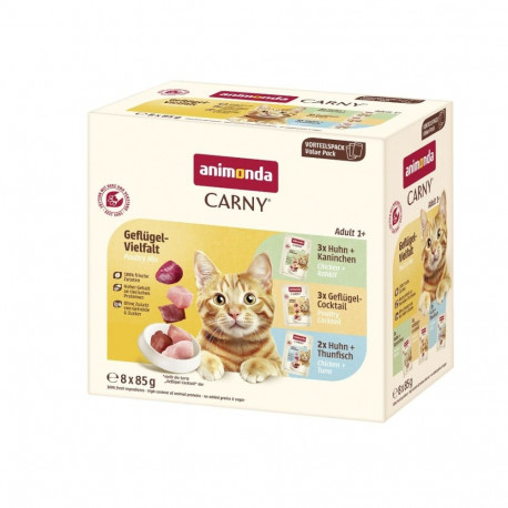 ANIMONDA Carny Adult linnulihasegu märg kassitoit 8x85g