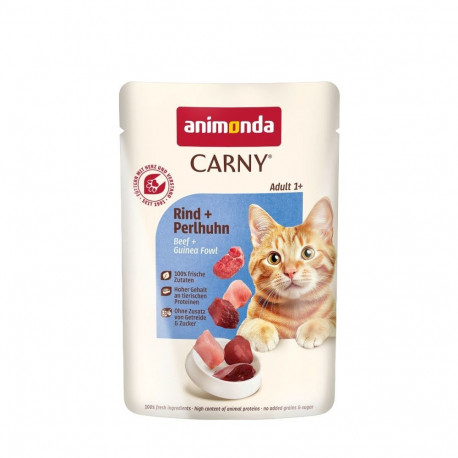 ANIMONDA Carny Adult veiseliha ja pärlkanaga märg kassitoit 85g