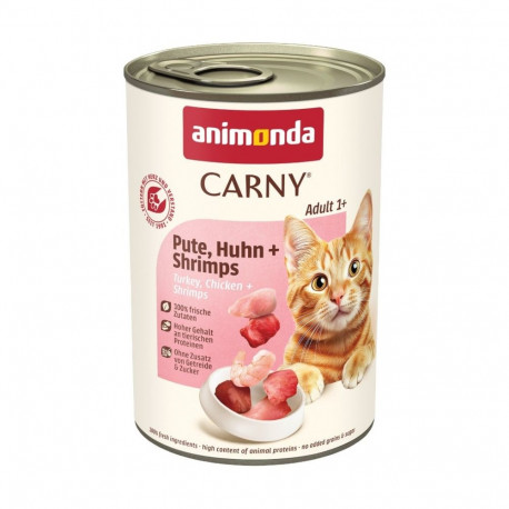 ANIMONDA Carny Adult kalkuni-, kana- ja krevettidega märg kassitoit 400g