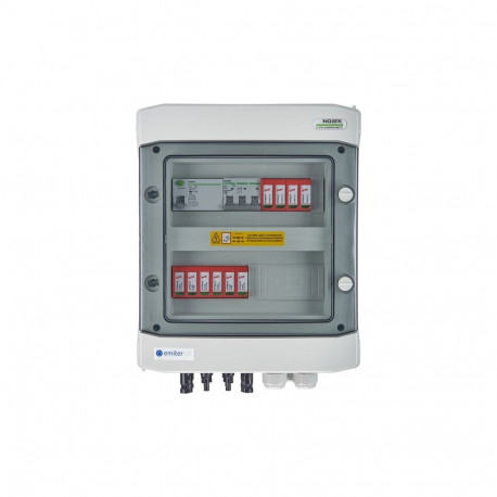 Switchgear attached DCAC hermetic IP65 EMITTER with DC surge arrester Dehn 1000V type 2, 2 x PV stri