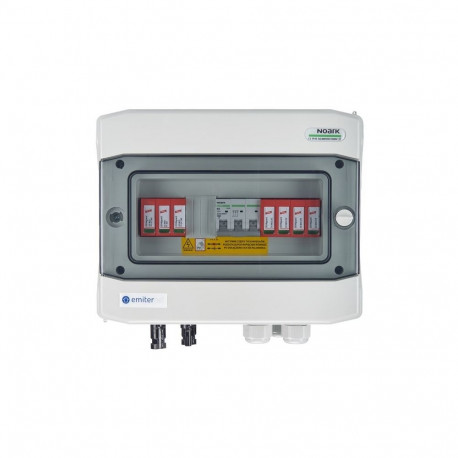 Switchgear attached DCAC hermetic IP65 EMITTER with Dehn 1000V type 2 DC surge arrester, 1 x PV stri