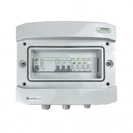 Switchgear attached AC hermetic IP65 EMITTER with surge arrester AC Noark type 1+2, 25A 3-F, RCD typ