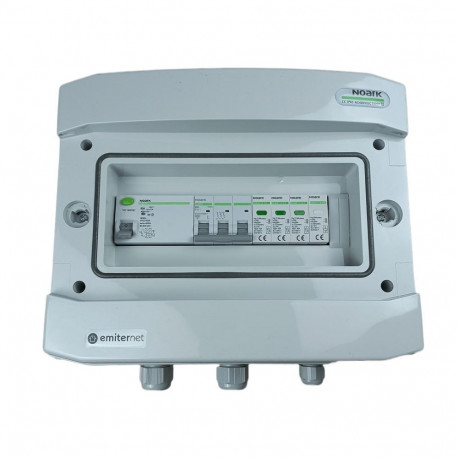 Switchgear attached AC hermetic IP65 EMITTER with surge arrester AC Noark type 1+2, 50A 3-F, RCD typ