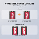 ADSA-M2C22 USB-C 2xNVMe /SATA M.2 20Gbps cooler