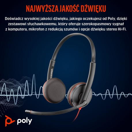 Poly Blackwire 3225 stereo USB-C +USB-A +3,5 mm