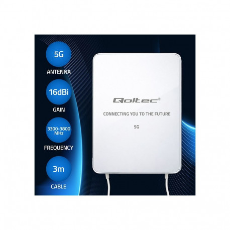 Qoltec Antena 5G LTE | 16dBi | kierunkowa | zewnętrzna | SMA | 3300-3800MHz | wodoodporna | 3m