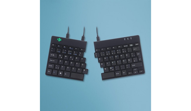 R-Go Tools Ergonomic keyboard R-Go Split Break v2 with break software, ergonomic split keyboard, QWE