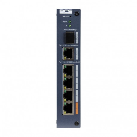 BCS võrgulüliti BCS-L-SP0401G-1SFP-M hallatav Fast Ethernet (10/100) Power over Ethernet (PoE)