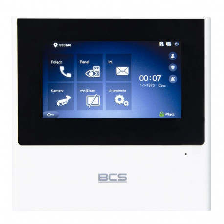 BCS videofonisüsteem BCS-MON4000W-S 10.9cm (4.3"), must, valge