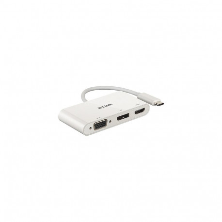 "USB-C HUB 3Port D-Link DUB-V310 DisplayPort HDMI VGA 4K passiv White"