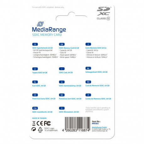 "CARD SD- 64GB sdxc Klasse 10. 64GB"