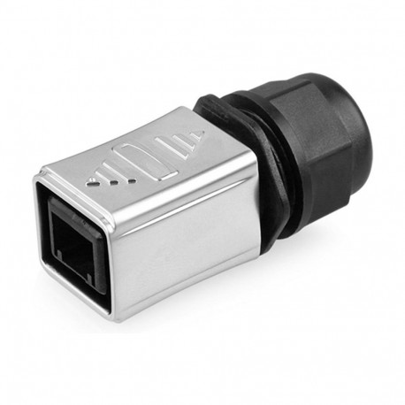 "Industrie-Steckverbinder S6 - Unbestückter Stecker, Aussparung für RJ45 Stecker, Metall, Good Conne