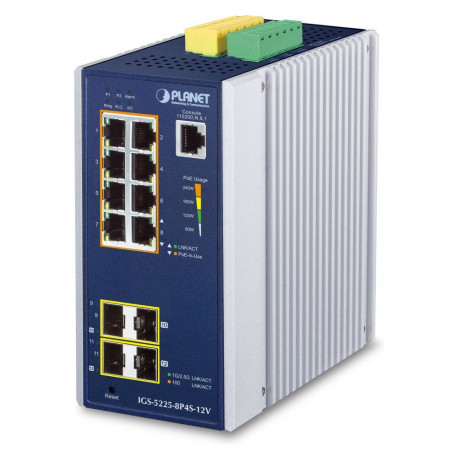 "PLANET Industrial 8-Port GE PoE + 2*1G SFP + 2*2,5G SFP"