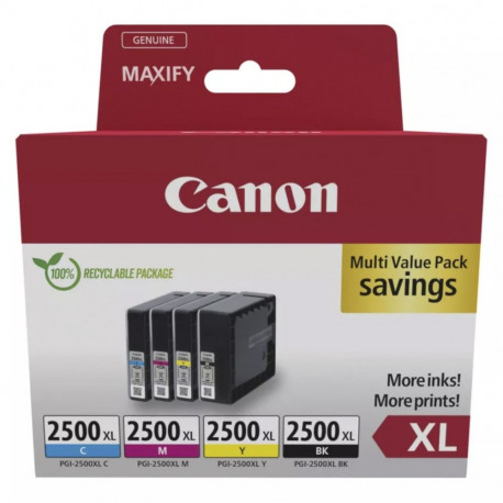 Canon tintkassettide komplekt PGI-2500XL 9254B010 4tk, must, tsüaan, magenta, kollane