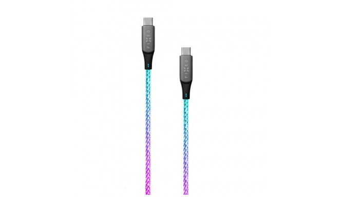 fixed | Glowing Charging Cable USB-C/USB-C, PD support, Rainbow | FIXDLED-CC-RA