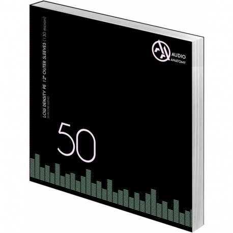Audio Anatomy Vinyl outer sleeves, 12″ PP / 80µ / 50 pcs