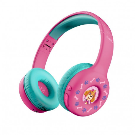 Auriculares inalámbricos para niños TRUST Nouna de PAW Patrol, color rosa