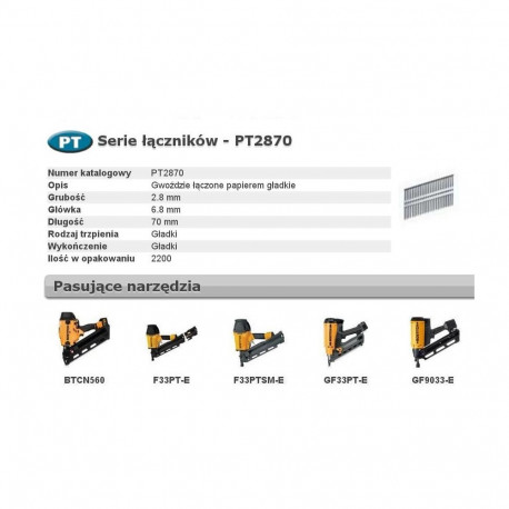 BOSTITCH naelad PT 33` 2.8x70mm 2200pcs.