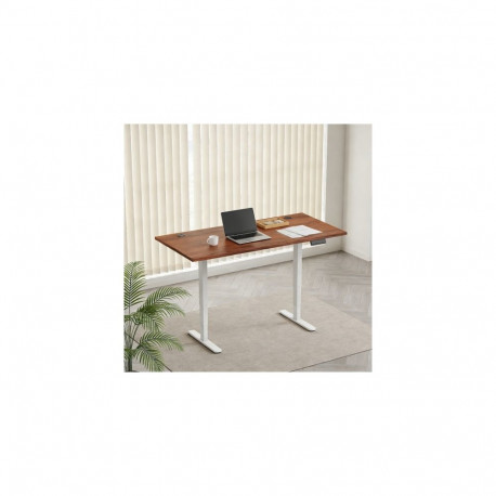 Adjustable Height Table Up Up Bjorn II White, Table top L Dark Walnut