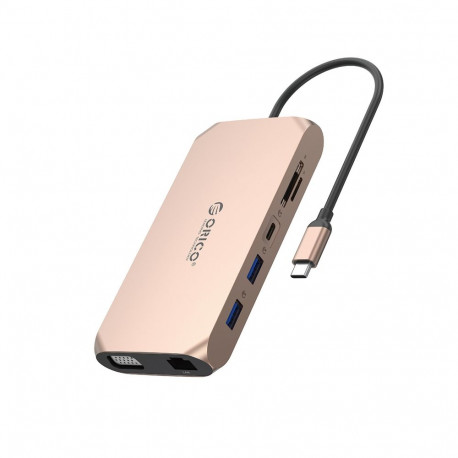 Orico XCR 12in1 USB-C Docking Station 2x USB-A 3.1 1x USB-A 2.0 1x USB-C PD 100W 1x USB-C 3.1 2x HDM