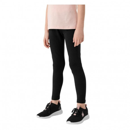 Legginsy dla dziewczynki 4F głęboka czerń HJL22 JLEG004 20 S