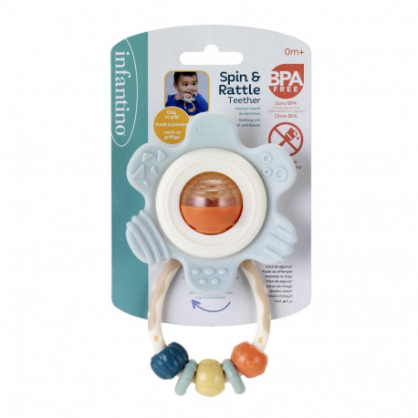 INFANTINO Spin & Teethe Rattle (muted color)