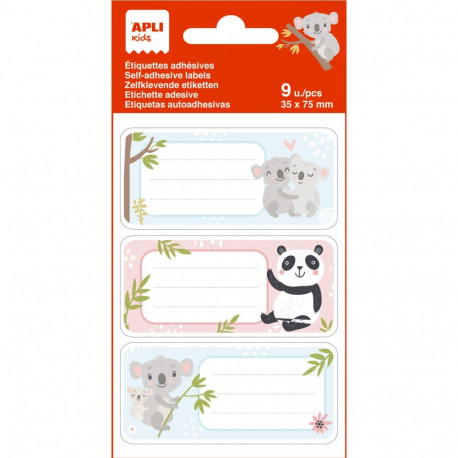 Kleebised vihikutele APLI Koalas, 3 lehte (9 kleebist)