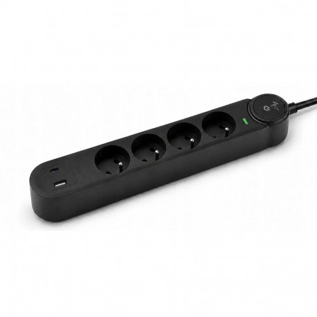 Extension cord 4 sockets + USB A + USB C Art FU915 3 m black