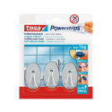 TESA HOOKS SMALL OVAL CHROM 3 VNT.N