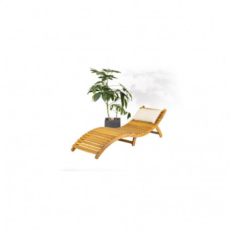 SUN LOUNGER WOODEN 1.82X0.54X0.64M