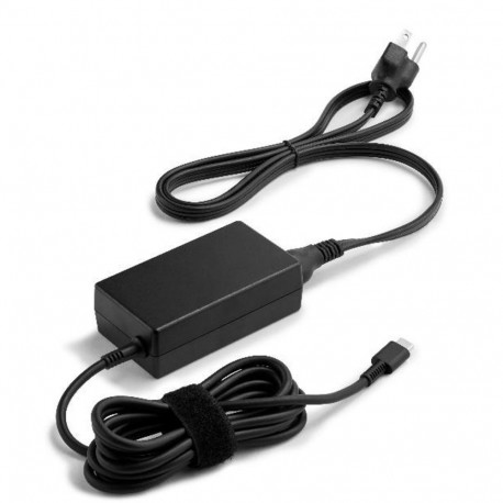 Laptop Charger - HP 65W USB-C AC Power Adapter, Compact Design, Halogen Free, Black