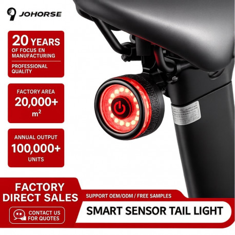 iLike Smart Bike Tail Light, USB Rechargeable LED Bicycle Rear Light with Brake Sensor, Auto Sleep M