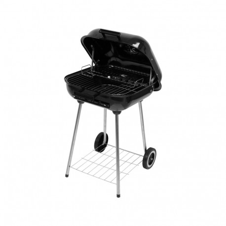 Söegrill liha ja köögiviljade grillimiseks 45x40cm grillrest kaane rattad ventilatsiooni reguleerimi