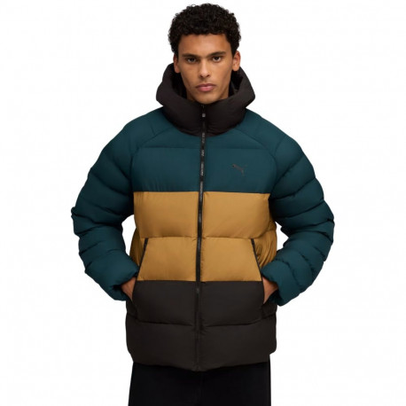 Kurtka męska Puma Mono Hooded zielono-brązowo-czarna 688367 75