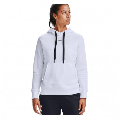 Bluza damska Under Armour Rival Fleece HB Hoodie biała 1356317 100