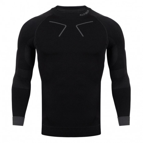 Bluza termoaktywna męska Alpinus Tactical Base Layer czarno-szara GT43219