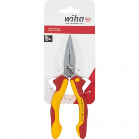 Flachrundzange Professional electric (rot/gelb, mit Seitenschneider, gerade Form)